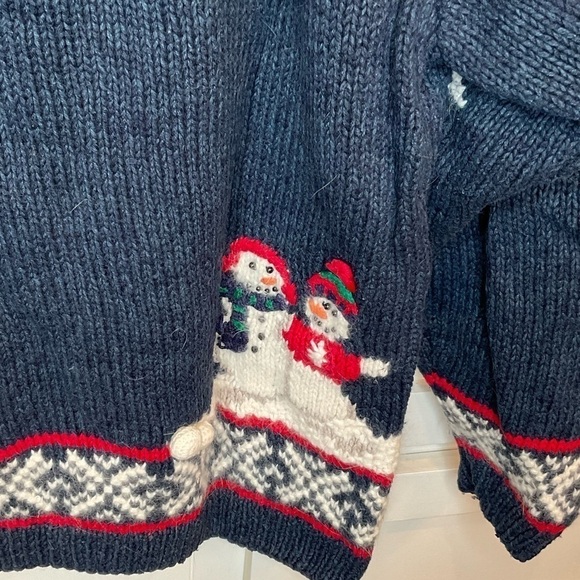 Croft & Barrow hand knitted zip up holiday sweater - Picture 7 of 9